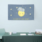 Moon and Stars Niedlich Elephant Baby Boy Dusche Banner (Messeveranstaltung)