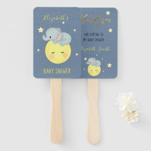 Moon and Stars Niedlich Elephant Baby Boy Dusche Fächer