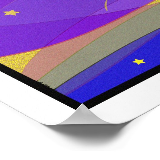 Moon and Stars Night Swimmer Poster (Ecke)