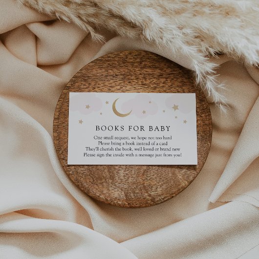 Moon and Stars Pink Books for Baby insert card