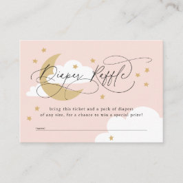 Moon and Stars Pink Diaper Raffle Baby Dusche Begleitkarte