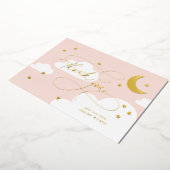 Moon and Stars Pink Script Baby Vielen Dank Folieneinladung (Gedreht)
