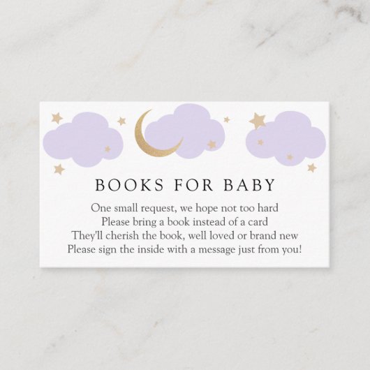 Moon and Stars Purple Books for Baby insert card (Vorderseite)