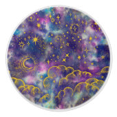 "Moon and Stars"-Schubladen (Gold-Etc) Keramikknauf (Vorderseite)