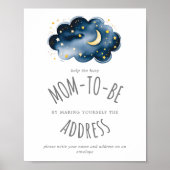 Moon and Stars Shower Address a Envelope Sign Poster (Vorne)