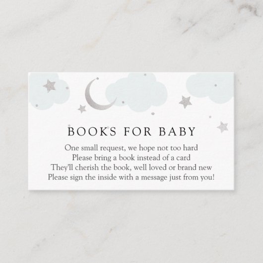 Moon and Stars Silver Books for Baby insert card (Vorderseite)