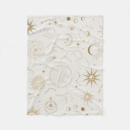 Moon and Stars Sky Bohemisch Blanket Fleecedecke