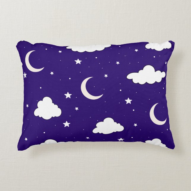 Moon and Stars Sky Night Accent Kissen (Vorderseite)