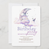 Moon and Stars Space Geburtstagsparty Einladung (Vorderseite)