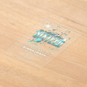 Moon and Stars Sweet 16 Aquamarin/Blk ID788 Acryleinladungen (Ablage )