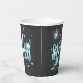 Moon and Stars Sweet 16 Aquamarin/Blk ID788 Pappbecher (Rechts)