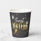 Moon and Stars Sweet 16 Gold/Blk ID788 Pappbecher (Vorderseite)