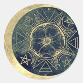 Moon and Stars Talisman Runder Aufkleber
