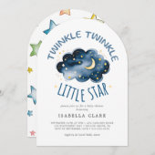 Moon and Stars Twinkle Twinkle Little Star Einladung (Vorne/Hinten)