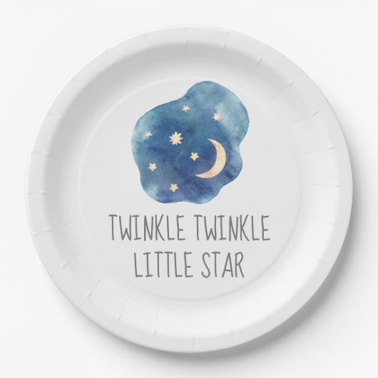 Moon and Stars Twinkle Twinkle Little Star Pappteller (Vorderseite)