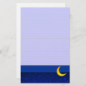 Moon and Stars Vintag Art Lined Stationery Briefpapier (Vorne/Hinten)