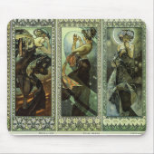 Moon and Stars von Alphonse Mucha Mousepad (Vorne)