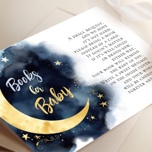 Moon and Stars Wasserfarbenbücher für Babydusche Begleitkarte