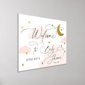 Moon and Stars Wolken Pink Begrüßungsdusche Baby Foliendrucke (Ablage )