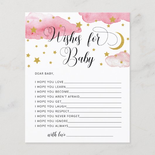 Moon and Stars Wünsche für Babykarten (Vorderseite)