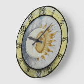 Moon and Sun Celestial Astronomie Große Wanduhr (Winkel)