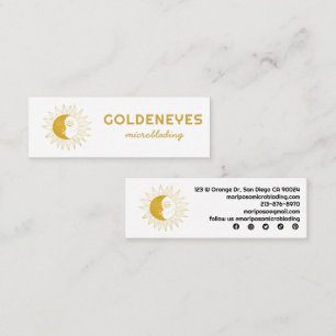 Moon and Sun Elegante Esthetician Beauty Salon Gol Mini Visitenkarte