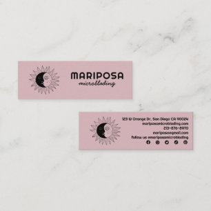 Moon and Sun Elegante Esthetician Beauty Salon Nie Mini Visitenkarte