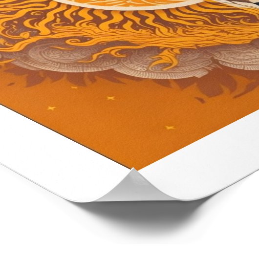 Moon and Sun , esoterisch, Astrologie Boho Fan Poster (Ecke)