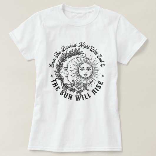 Moon and Sun Face Line Art T - Shirt - Celestial S (Design vorne)