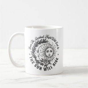 Moon and Sun Face Line Art T - Shirt - Celestial S Kaffeetasse