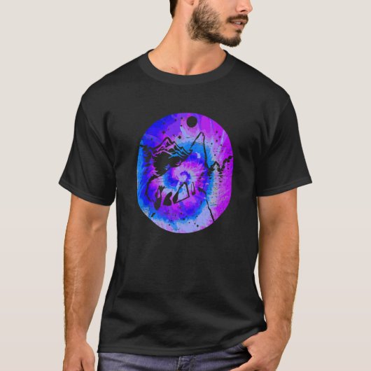 Moon and Wolf Wolves Wildtiere T-Shirt (Vorderseite)