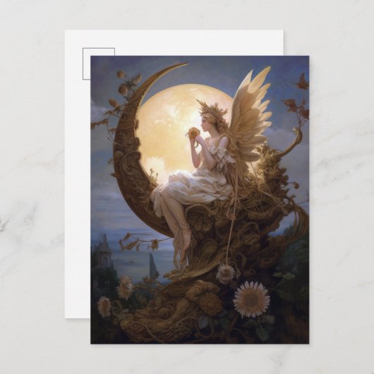 Moon Angel Fantasy Art Postkarte (Vorne/Hinten)
