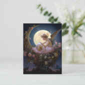 Moon Angel Fantasy Art Postkarte (Stehend Vorderseite)
