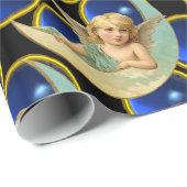 MOON ANGEL MIT HELLEN BLAUE SAPPHIRE GEM STONEN GESCHENKPAPIER (Rolleneckpunkt)