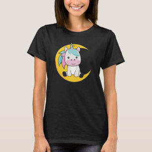 Moon Animal Unicoron Moon Unicorns Gute Nacht T-Shirt