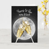 Moon Anniversary Champagne Toast Card Karte (Gelbe Blume)