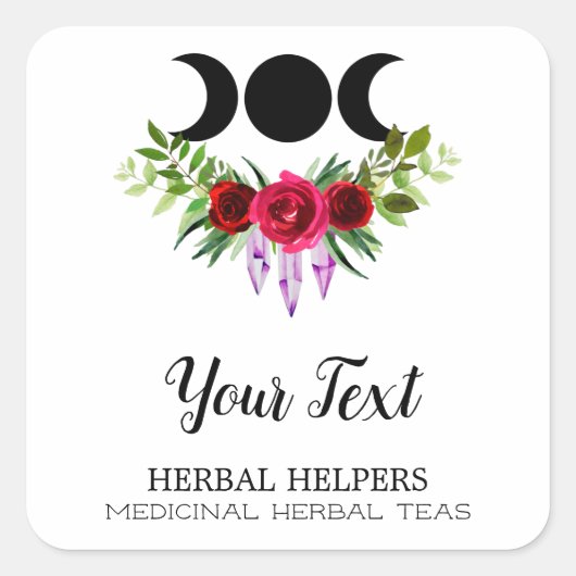Moon Apothecary Labels Quadratischer Aufkleber (Vorderseite)