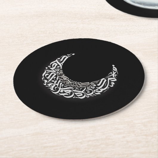 Moon arabicum runder pappuntersetzer (Angewinkelt)