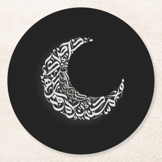 Moon arabicum runder pappuntersetzer (Vorderseite)