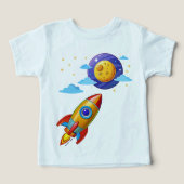 Moon Astronaut Rocket Ship Kids T - Shirt (Design Vorderseite)
