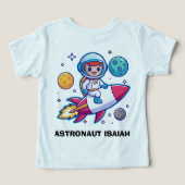 Moon Astronaut Rocket Ship Kids T - Shirt (Design Rückseite)