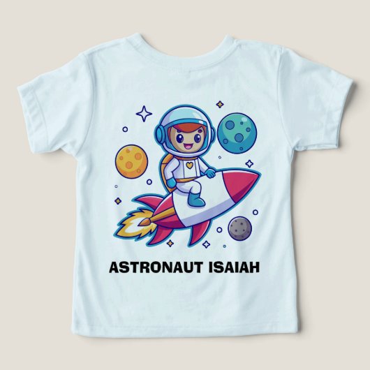 Moon Astronaut Rocket Ship Kids T - Shirt (Design Rückseite)
