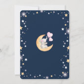Moon Baby Dusche / Girly Elephant Twinkle Star Einladung (Rückseite)