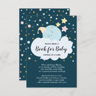 Moon Baby Shower Book for Baby Card Einladung