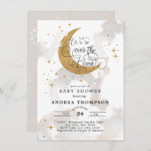 Moon Baby Shower Einladung (Vorne/Hinten)