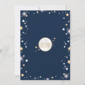 Moon Baby Shower Twinkle Little Star Navy Gold Einladung (Rückseite)