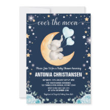Moon Baby Shower / Twinkle Star Elephant Baby Boy