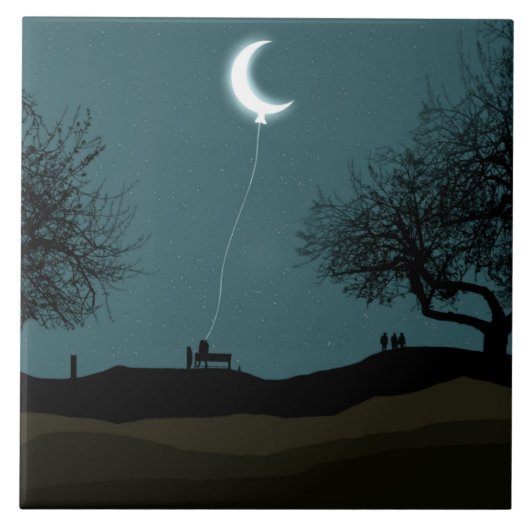 Moon Balloon Fliese (Vorderseite)