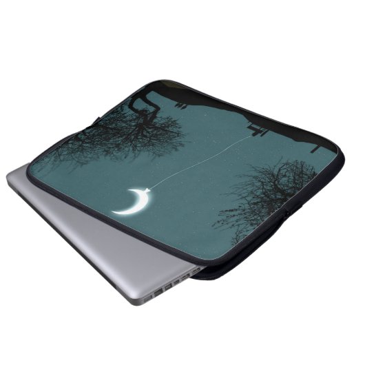 Moon Balloon Laptopschutzhülle (Vorne Knopf)