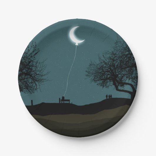 Moon Balloon Pappteller (Vorderseite)
